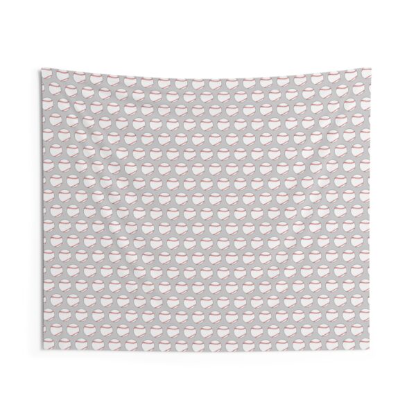 Gray Baseball Wall Tapestry - Image 2