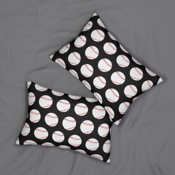 Black Baseball Lumbar Pillow - Image 4