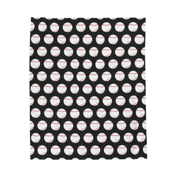 Black Velveteen Baseball Blanket - Image 5