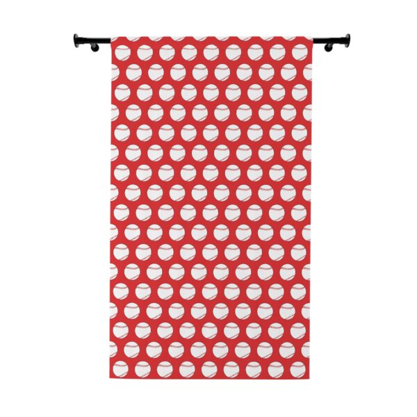 Red Baseball Window Curtain - Image 2