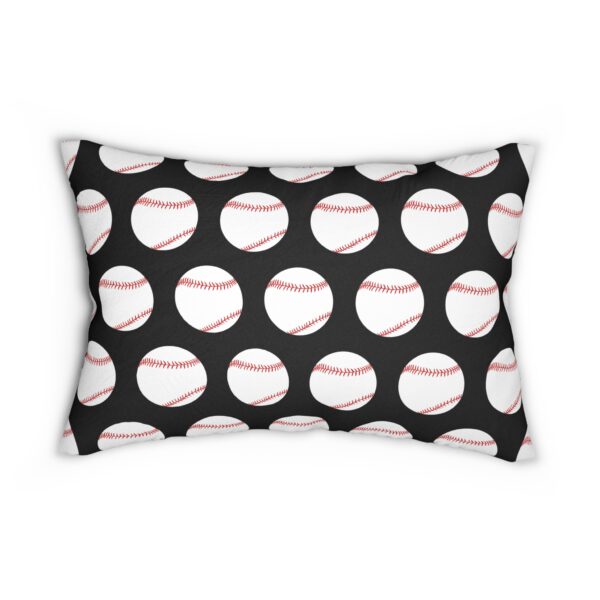 Black Baseball Lumbar Pillow - Image 2