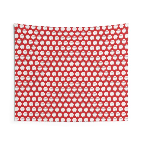 Red Baseball Wall Tapestry - Image 2