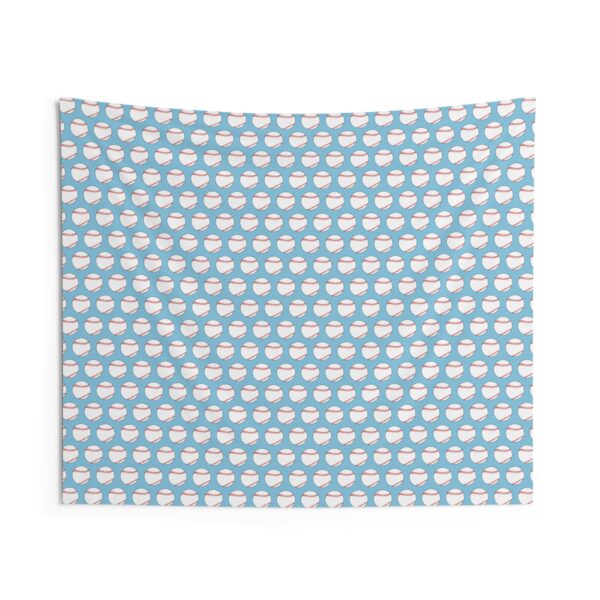 Blue Baseball Wall Tapestry - Image 2