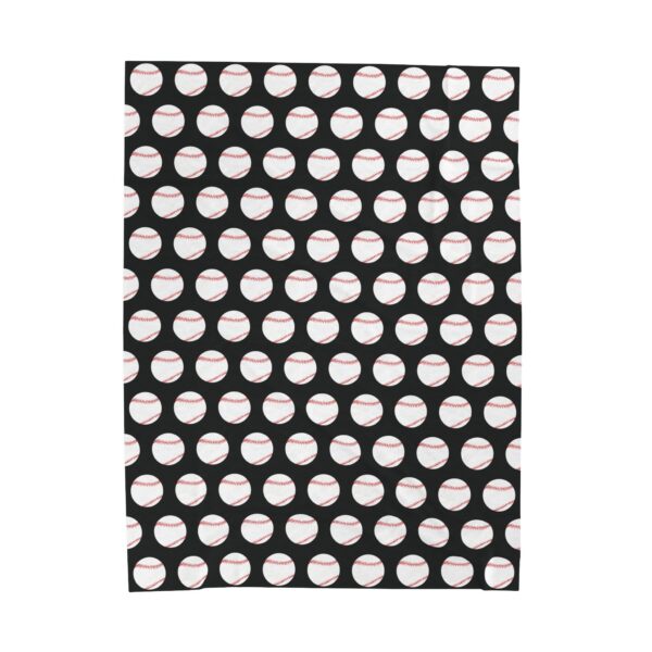 Black Velveteen Baseball Blanket - Image 2