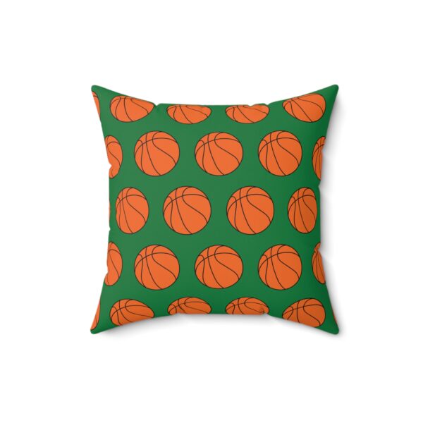 Green Basketball Throw Pillow