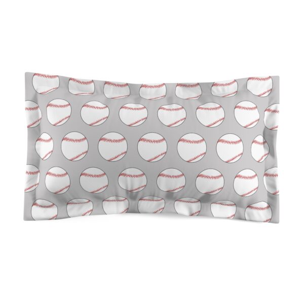 Gray Baseball Pillow Sham