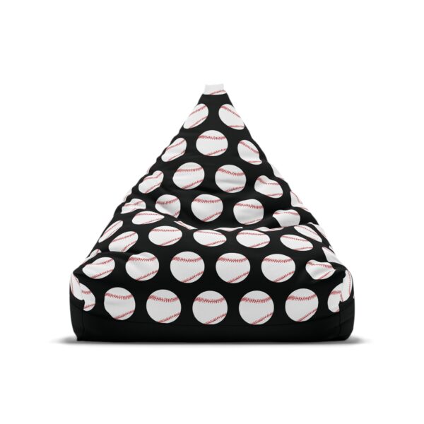 Black Baseball Bean Bag Chair Cover