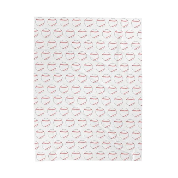 White Velveteen Baseball Blanket - Image 2