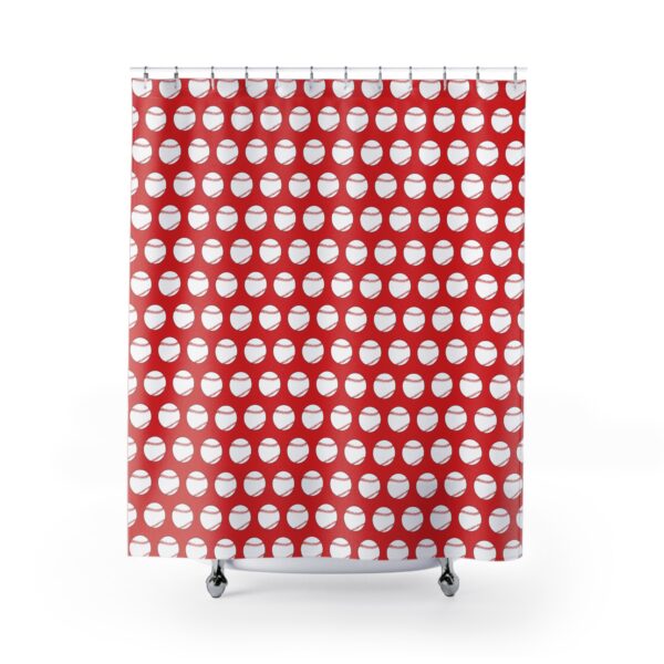 Red Baseball Shower Curtain - Image 2