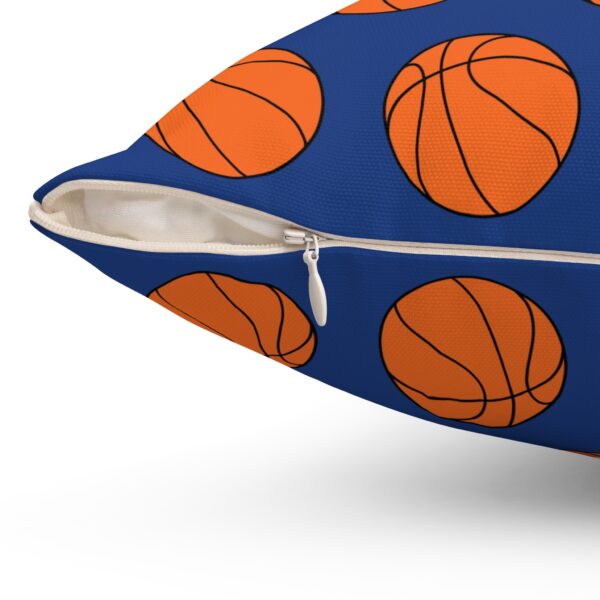 Blue Basketball Throw Pillow - Image 3