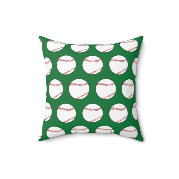 Green Baseball Throw Pillow