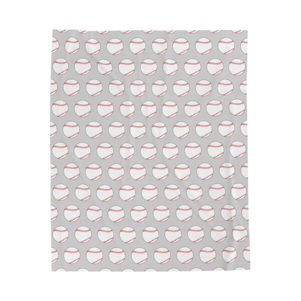 Gray Velveteen Baseball Blanket - Image 5