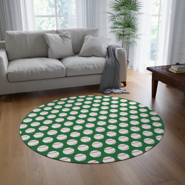 Green Baseball Rug