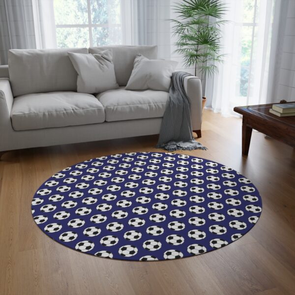 Blue Soccer Rug