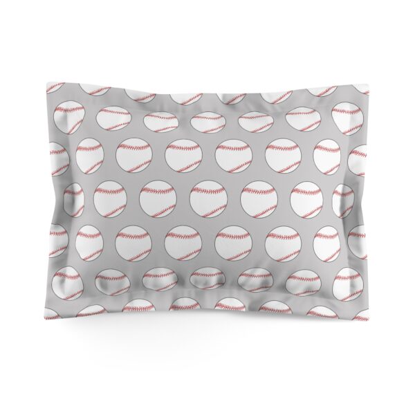 Gray Baseball Pillow Sham - Image 2