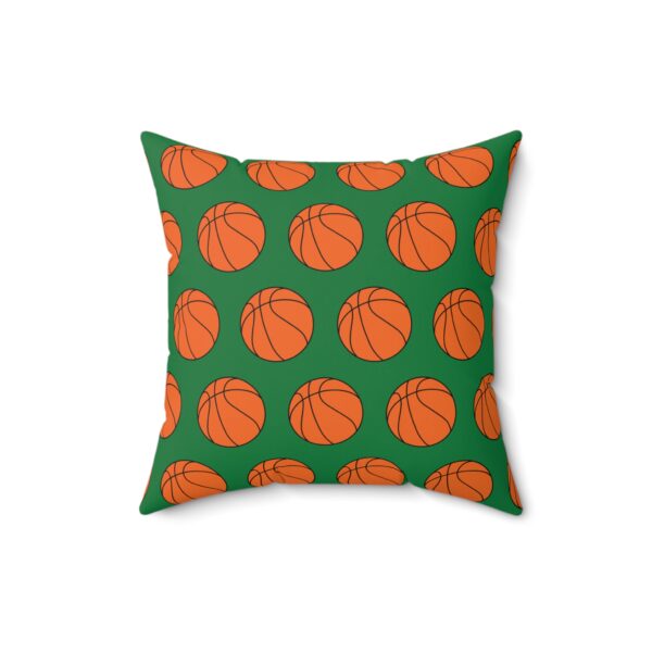 Green Basketball Throw Pillow - Image 2