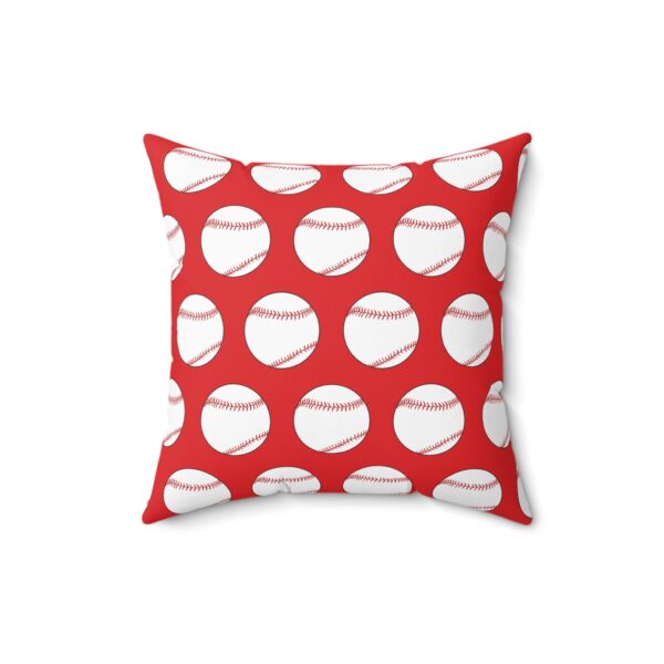 Red Baseball Throw Pillow - Image 2