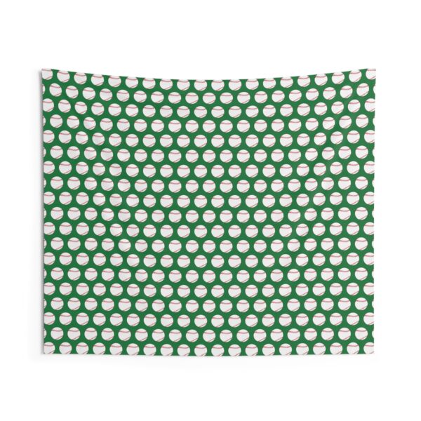 Green Baseball Wall Tapestry - Image 2