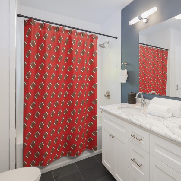 Red Football Shower Curtain - Image 4