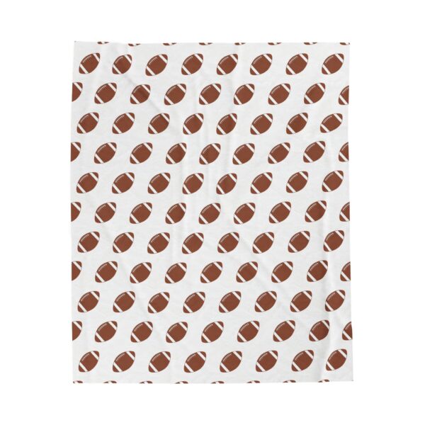 White Velveteen Football Blanket - Image 5