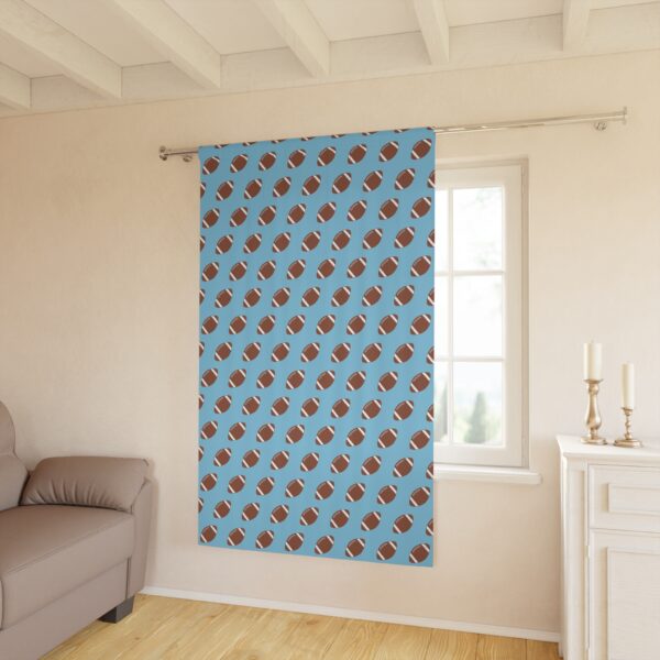 Blue Football Window Curtain - Image 3