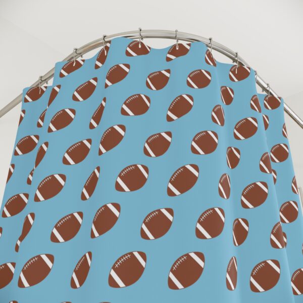 Blue Football Shower Curtain - Image 3