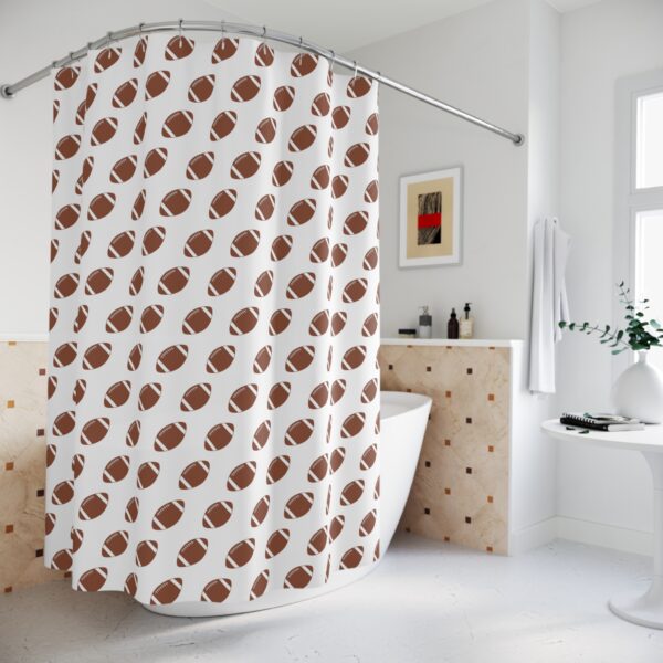 White Football Shower Curtain