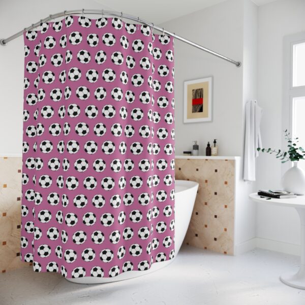 Pink Soccer Shower Curtain