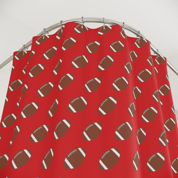 Red Football Shower Curtain - Image 3