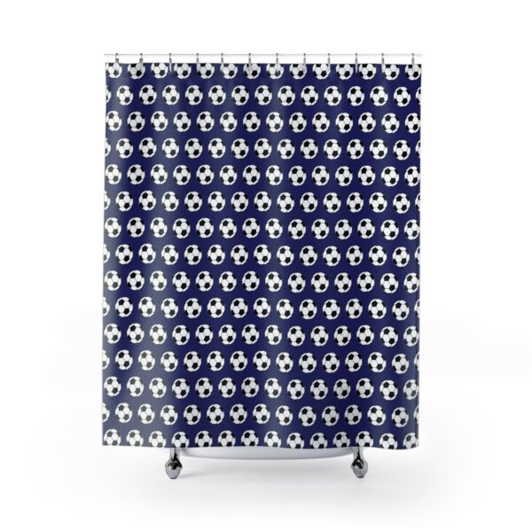 Blue Soccer Shower Curtain - Image 2