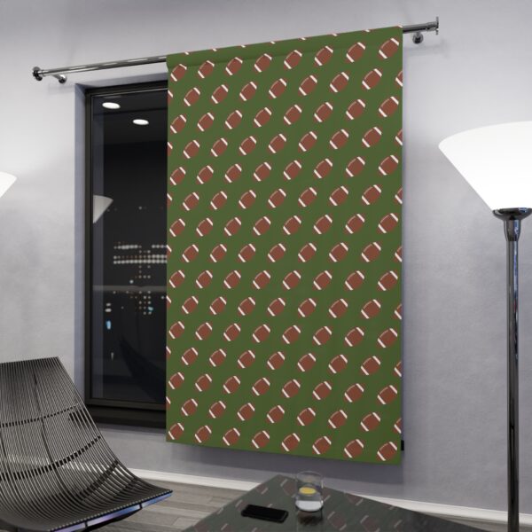 Green Football Window Curtain