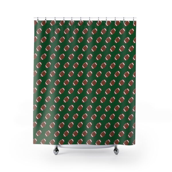 Green Football Shower Curtain - Image 2