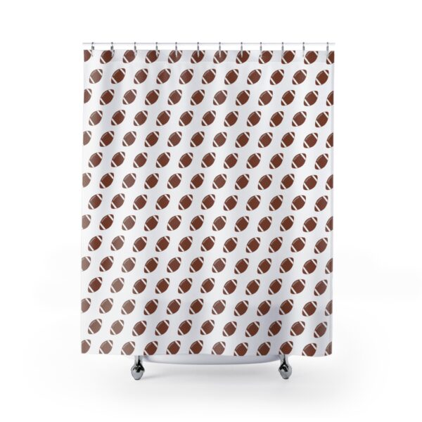 White Football Shower Curtain - Image 2