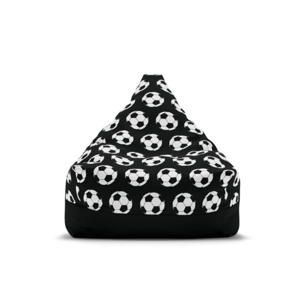 Black Soccer Bean Bag Chair Cover - Image 6