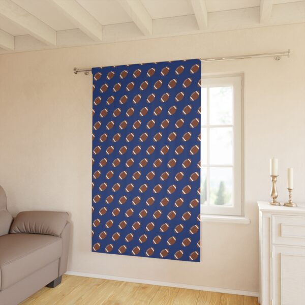 Blue Football Window Curtain - Image 3