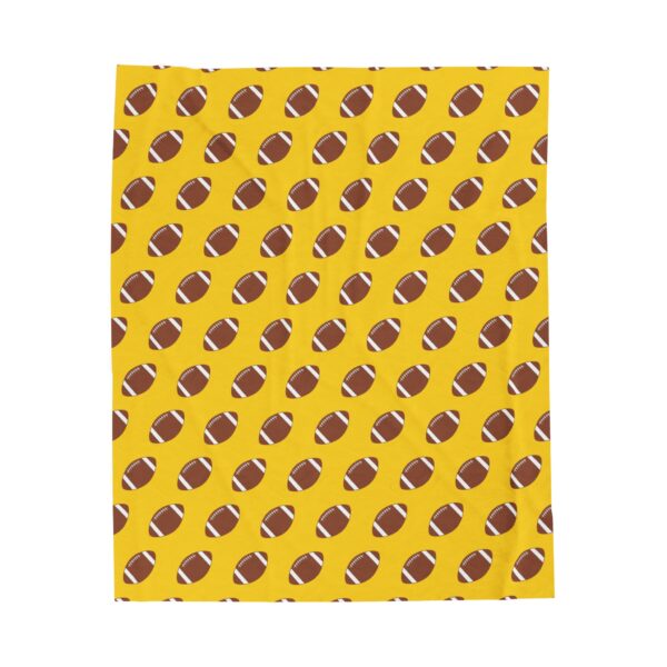 Yellow Velveteen Football Blanket - Image 5