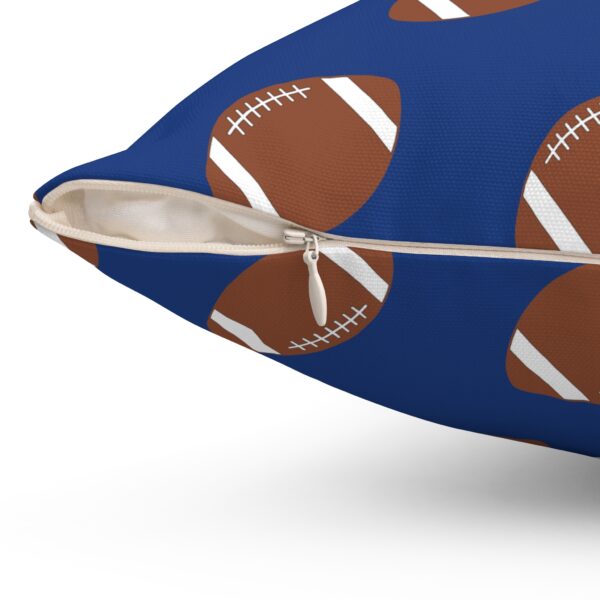 Blue Football Throw Pillow - Image 3