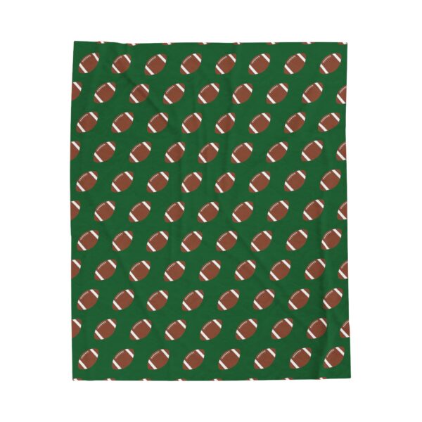 Green Velveteen Football Blanket - Image 5