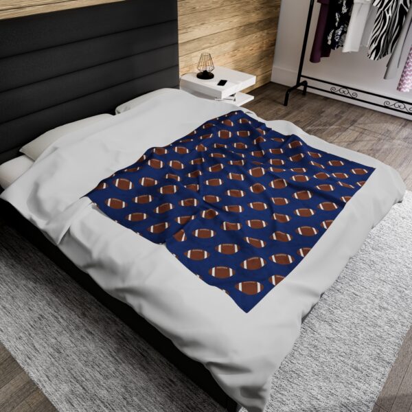 Blue Velveteen Football Blanket - Image 8