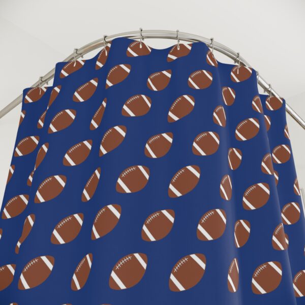 Blue Football Shower Curtain - Image 3