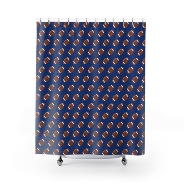 Blue Football Shower Curtain - Image 2