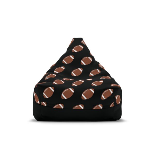 Black Football Bean Bag Chair Cover - Image 6