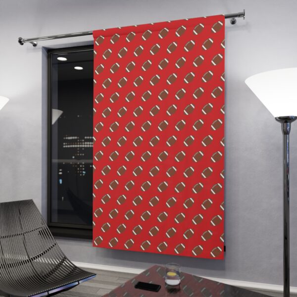 Red Football Window Curtain