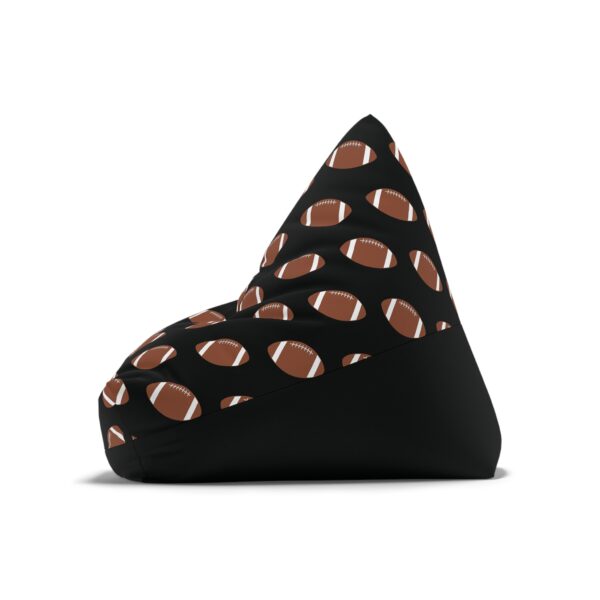 Black Football Bean Bag Chair Cover - Image 4