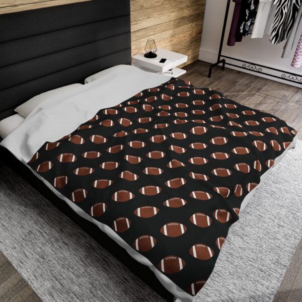 Black Velveteen Football Blanket - Image 4