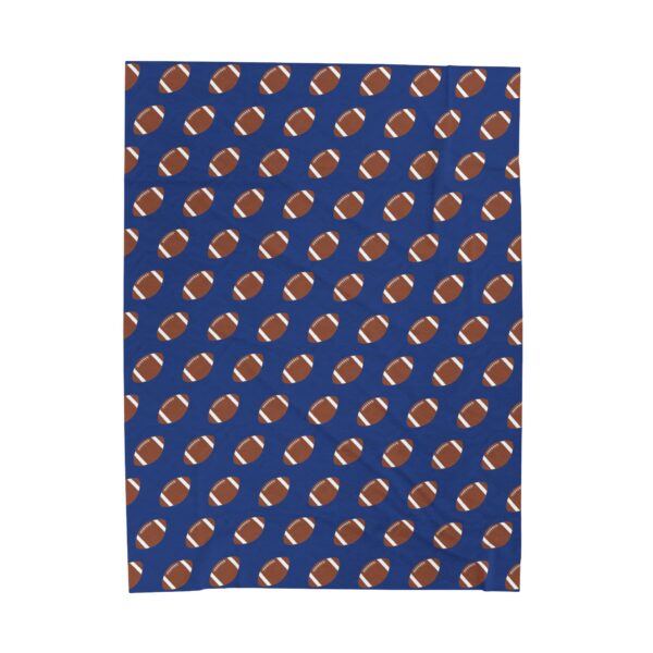 Blue Velveteen Football Blanket