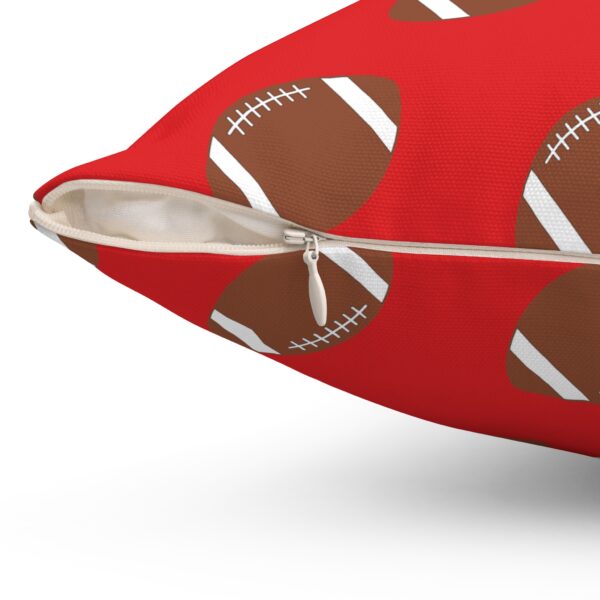 Red Football Throw Pillow - Image 3