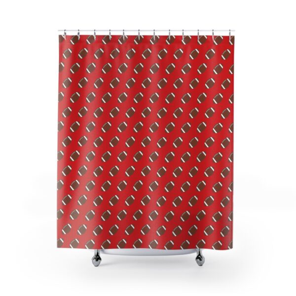 Red Football Shower Curtain - Image 2