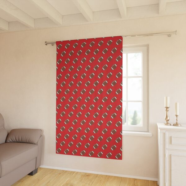 Red Football Window Curtain - Image 3