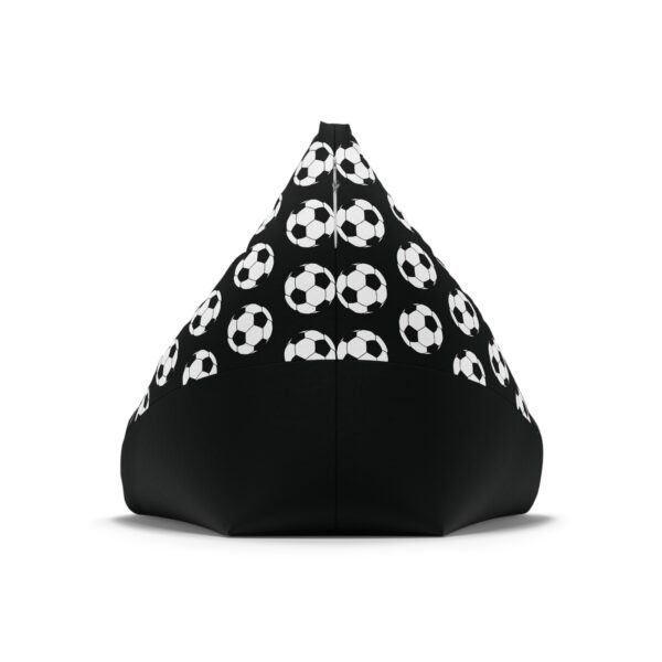 Black Soccer Bean Bag Chair Cover - Image 2